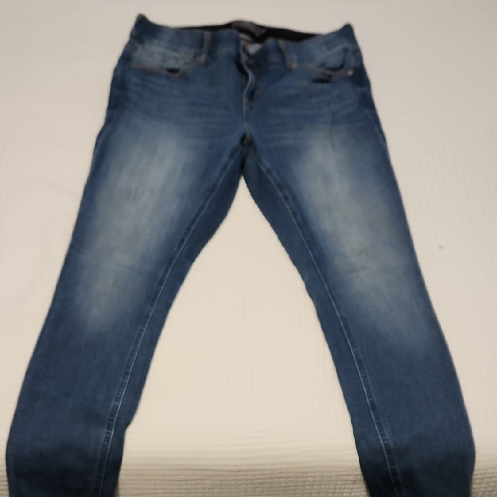 Torrid Blue Skinny Jeans with Faded Wash